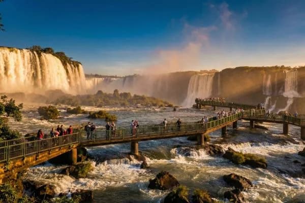 Cataratas do Iguaçu em agosto — céu azul perfeito e clima seco