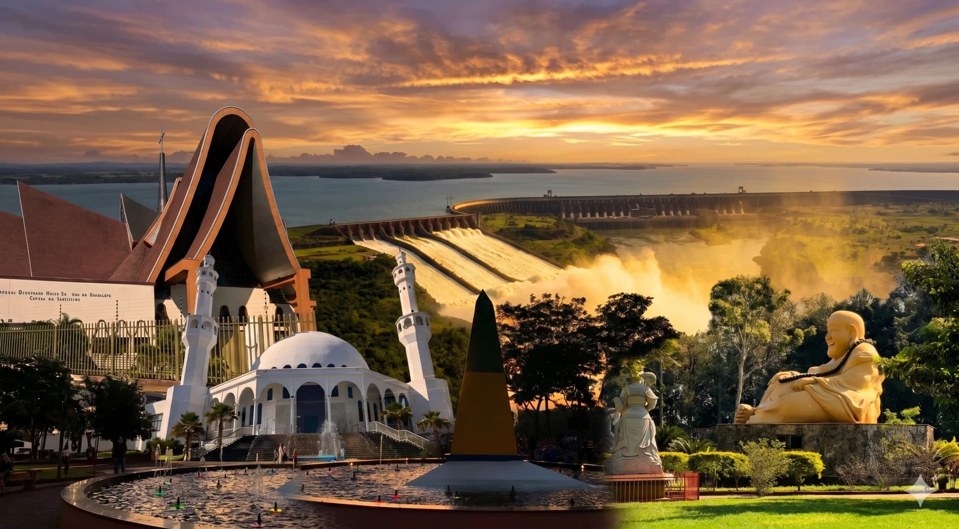 City Tour Foz do Iguaçu — Mesquita, Templo Budista, Marco das Três Fronteiras e atrativos culturais