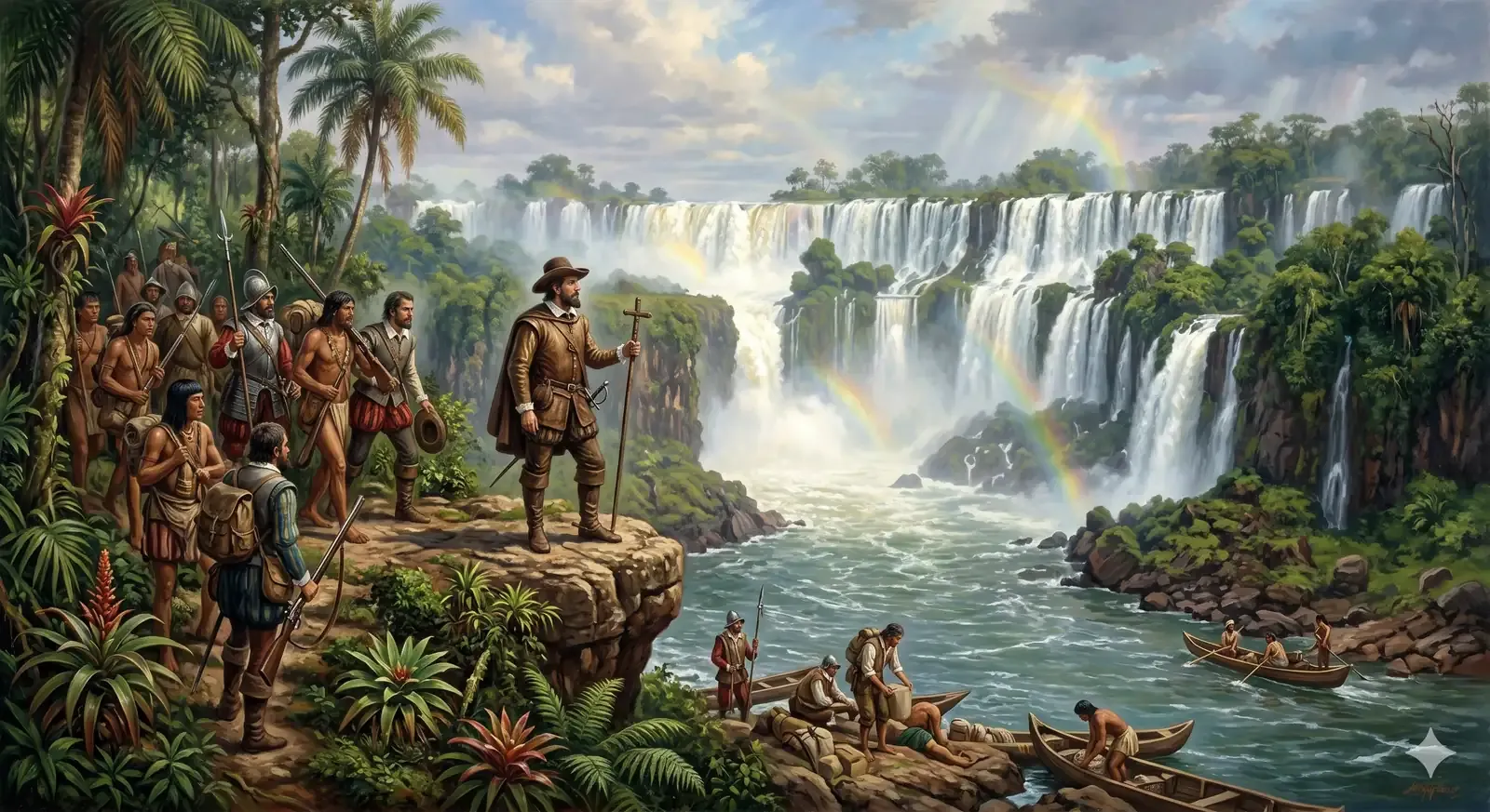 Retrato de Álvar Núñez Cabeza de Vaca, explorador espanhol que avistou as Cataratas do Iguaçu em 1542